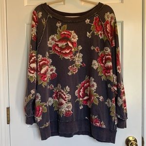 Free People Oversized Sweater - Flowers